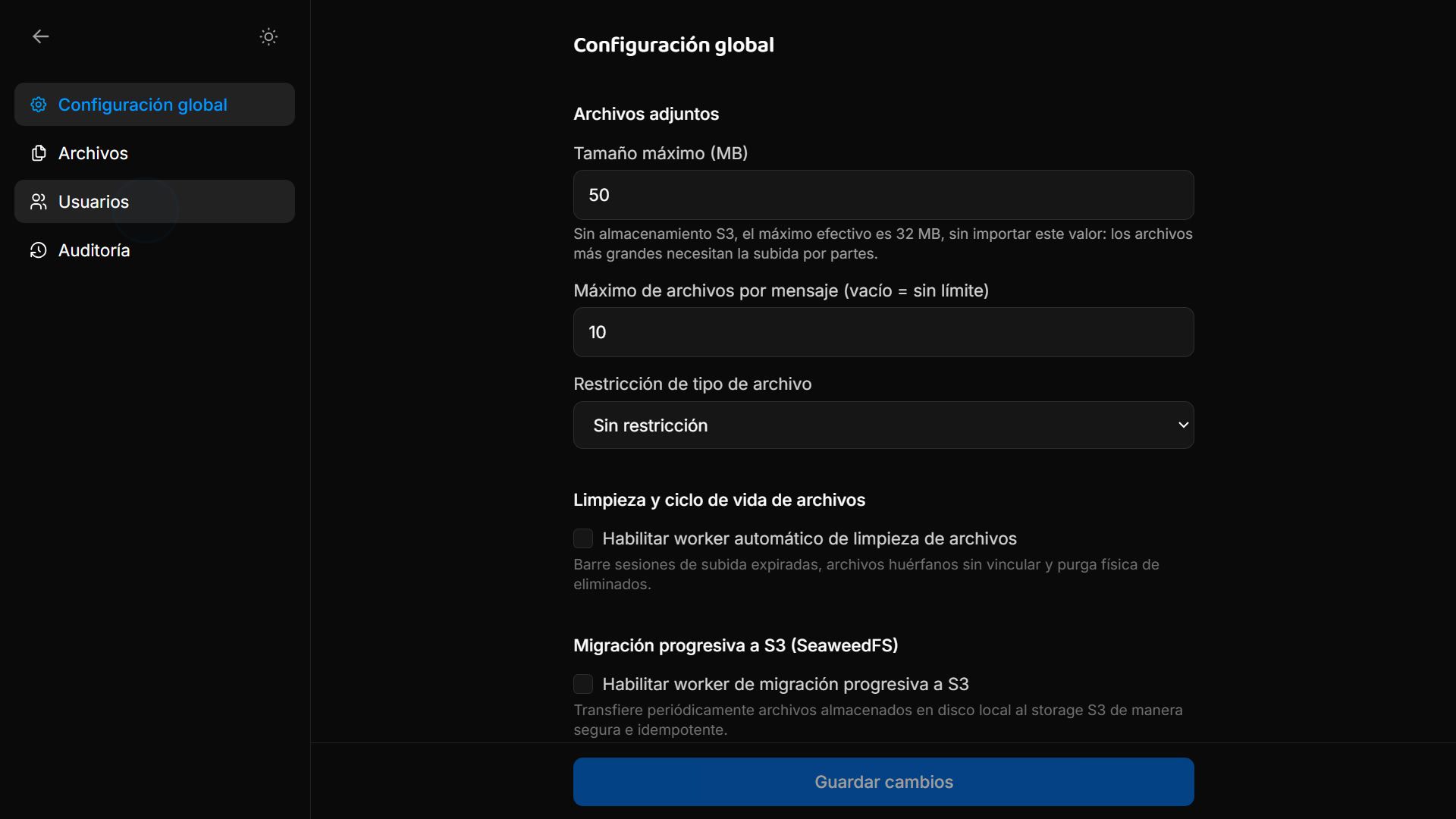 Link: chat interno de código abierto screenshot 10