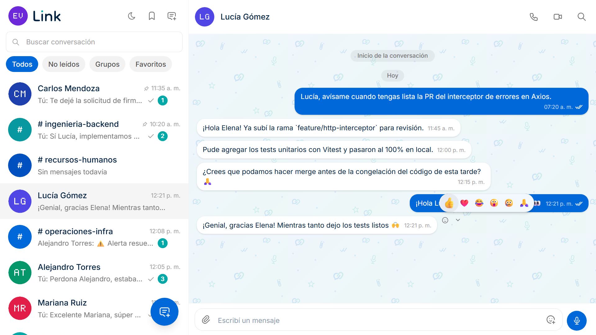 Link: chat interno de código abierto screenshot 3