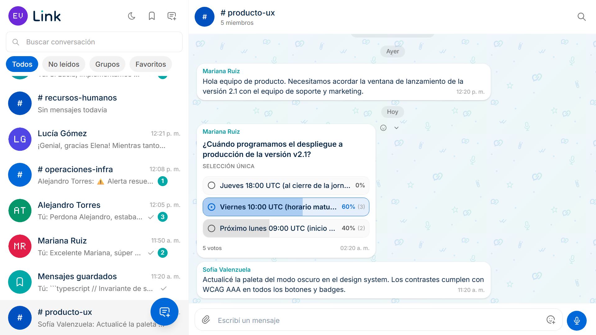 Link: chat interno de código abierto screenshot 4